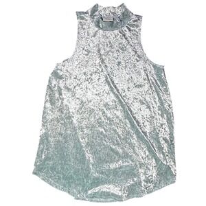 H.I.P. Made in USA Velvet Mock Neck Sleeveless Tank Top